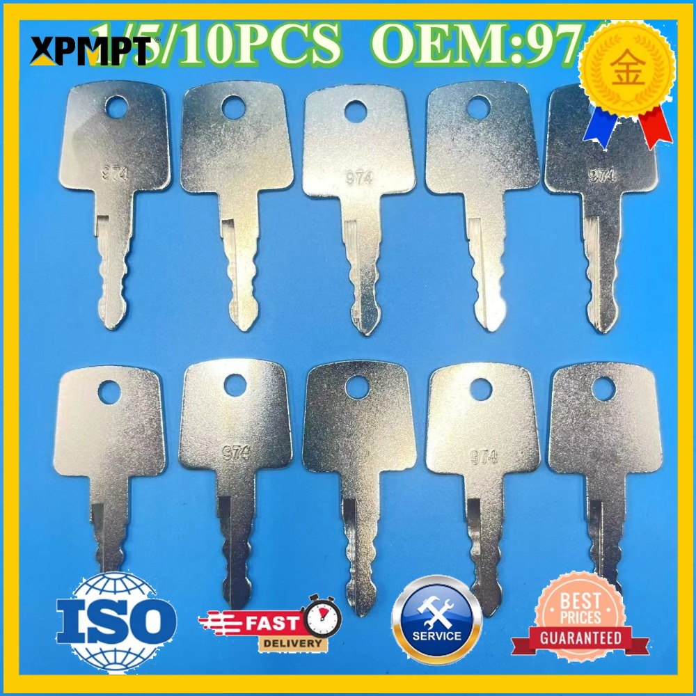 Heavy Equipment Keys - 1/5/10 peças Chaves de Ignição 974